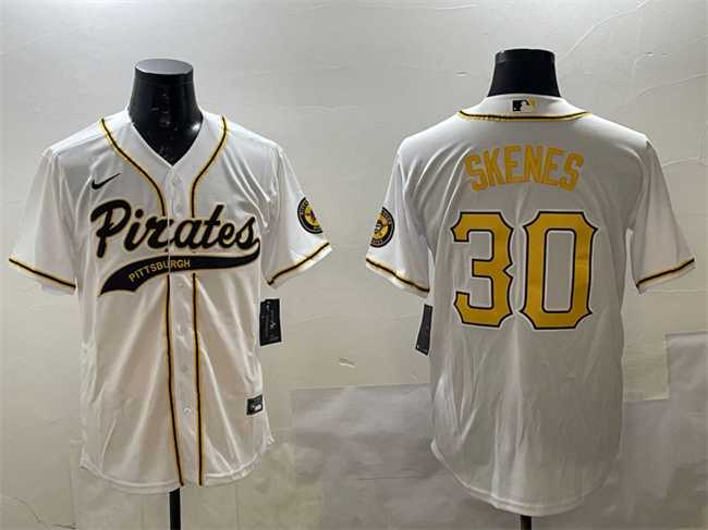 Men%27s Pittsburgh Pirates #30 Paul Skenes White Cool Base Stitched Jersey->pittsburgh pirates->MLB Jersey